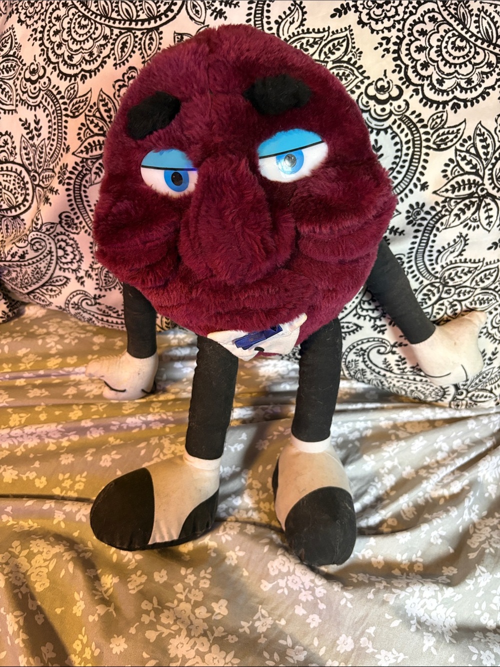 ACME California Raisins Plush Character Toy with Blue Eyes and Black Details
